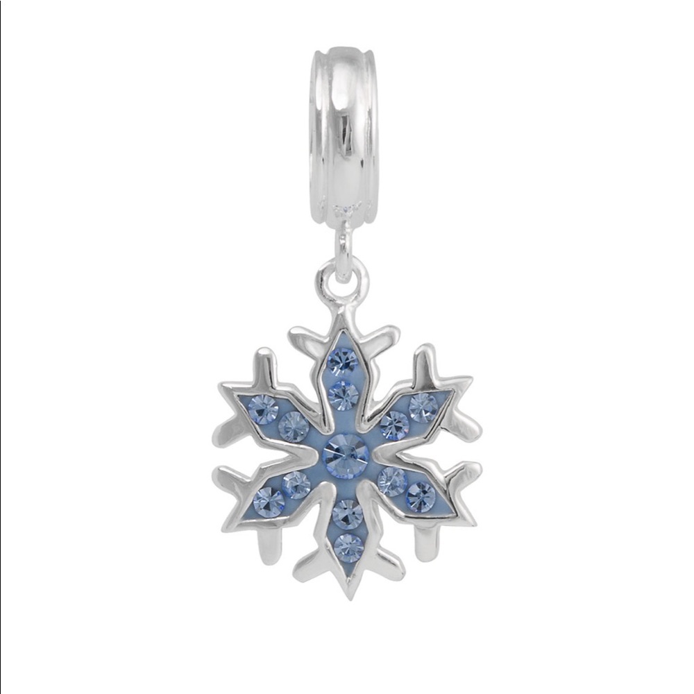 Disney Frozen Crystal Sterling Silver Snowflake Charm Elsa
